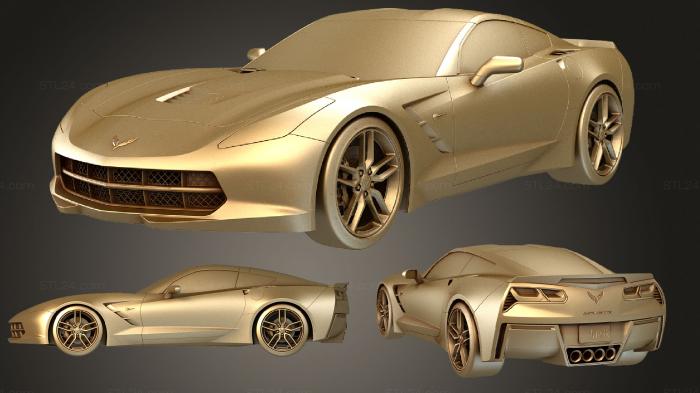 Автомобили и транспорт (Корвет c7 3d v1, CARS_1227) 3D модель для ЧПУ станка